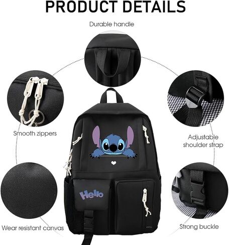 حقيبة ظهر كارتونية حقيبة ظهر للكمبيوتر المحمول خفيفة الوزن مجموعة Daypack مطبوعة بالكامل على ظهره حقيبة ظهر للكمبيوتر المحمول حقيبة ظهر للسفر والمشي لمسافات طويلة in Saudi Arabia