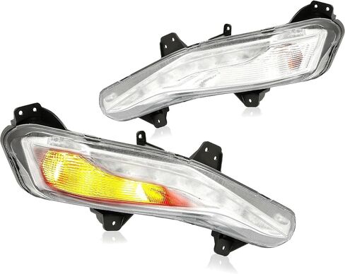 HECASA LED Fog Turn Signal Lights Compatible with 2019-2023 Chevy Chevrolet Malibu Replacement for 84575553 84575552 Front Bumper Fog Lamps W/LED DRL Driver & Passenger Side Clear Lens in Saudi Arabia