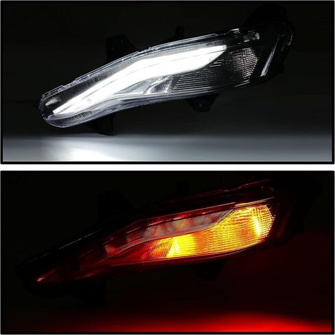 HECASA LED Fog Turn Signal Lights Compatible with 2019-2023 Chevy Chevrolet Malibu Replacement for 84575553 84575552 Front Bumper Fog Lamps W/LED DRL Driver & Passenger Side Clear Lens in Saudi Arabia