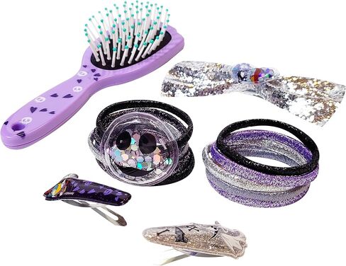 مجموعة إكسسوارات الشعر Nightmare Before Christmas (فرشاة، فيونكة، أزرار كبس PVC، مطاط لوريكس) in Saudi Arabia