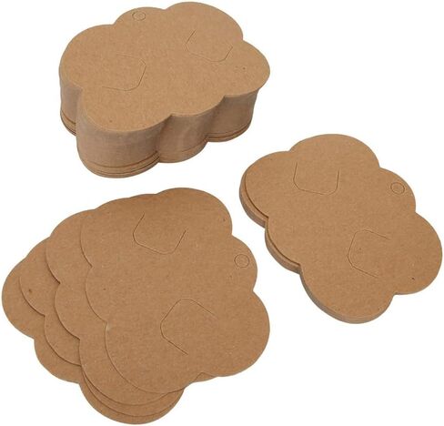 EXCEART 200pcs Hair Accessories Display Cards Clip Collecting Cardboard Jewelry Display Card Headband Paper Cards Keychain Card Holder Jewelry Supplies Jewelry Card Kraft Paper Wristband in Kuwait