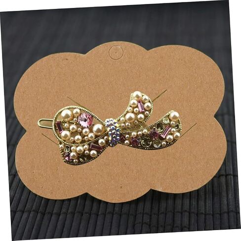 EXCEART 200pcs Hair Accessories Display Cards Clip Collecting Cardboard Jewelry Display Card Headband Paper Cards Keychain Card Holder Jewelry Supplies Jewelry Card Kraft Paper Wristband in Kuwait