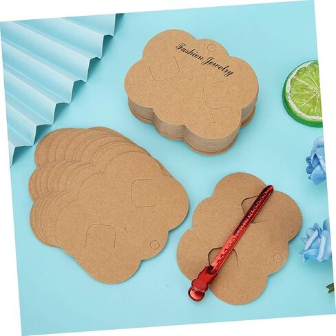 EXCEART 200pcs Hair Accessories Display Cards Clip Collecting Cardboard Jewelry Display Card Headband Paper Cards Keychain Card Holder Jewelry Supplies Jewelry Card Kraft Paper Wristband in Kuwait
