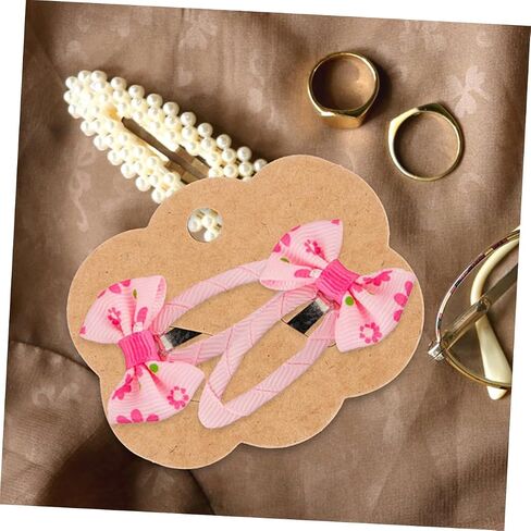 EXCEART 200pcs Hair Accessories Display Cards Clip Collecting Cardboard Jewelry Display Card Headband Paper Cards Keychain Card Holder Jewelry Supplies Jewelry Card Kraft Paper Wristband in Kuwait
