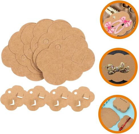 EXCEART 200pcs Hair Accessories Display Cards Clip Collecting Cardboard Jewelry Display Card Headband Paper Cards Keychain Card Holder Jewelry Supplies Jewelry Card Kraft Paper Wristband in Kuwait