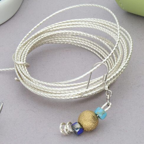 سلك الخرز الملتوي من Beadsmith - عناصر الأسلاك - مزاج ناعم - مقياس 18، 8 أقدام - لون فضي - سلك خرز يستخدم في صناعة المجوهرات، وتغليف الأسلاك، وغيرها من الفنون والحرف اليدوية الأخرى in Saudi Arabia