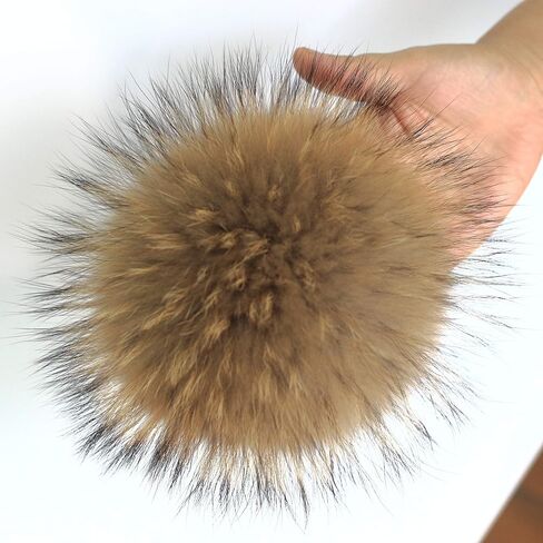 Fosrion Large Genuine Raccoon/Fox Fur Pom Keychain Bag Charm Fluffy Fur Ball in Saudi Arabia