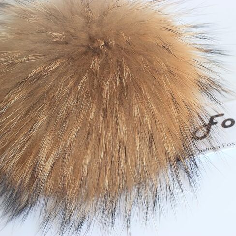 Fosrion Large Genuine Raccoon/Fox Fur Pom Keychain Bag Charm Fluffy Fur Ball in Saudi Arabia