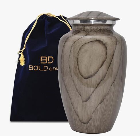 BOLD & DIVINE Wood Grain Keepsake Urn | Mini Urns Set of 4 with Premium Velvet Box & Individual Bags in Saudi Arabia