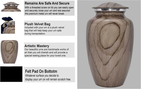 BOLD & DIVINE Wood Grain Keepsake Urn | Mini Urns Set of 4 with Premium Velvet Box & Individual Bags in Saudi Arabia