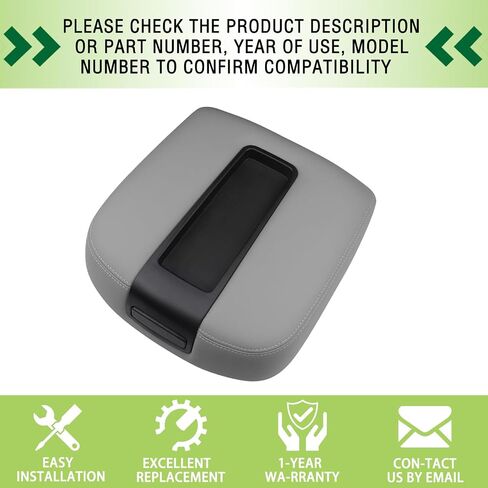 Floor Center Console Armrest Lid Assembly Grey Compatible with 2007-2014 Chevrolet Chevy Avalanche Silverado Suburban Tahoe GMC Sierra Yukon XL Replaces 15217111 in Saudi Arabia