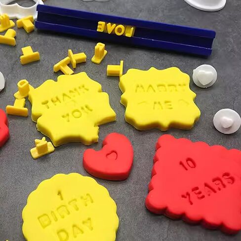 93pcs Letter Stamps for Clay - Pottery Stamps for Clay with Double Uppercase Alphabet, Cookie Stamps Letters & Fondant Stamps with Special Symbols for Cake Baking DIY Embosser Mold and Pottery Craft in Saudi Arabia