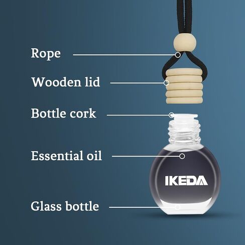 Ikeda Car Air Freshener: Hanging Car Smell Air Freshener | 10ml Hanging Car Perfume | Long Lasting Fragrance | Strong Scents Diffuser for Auto Home (New Car|Circular) in Kuwait