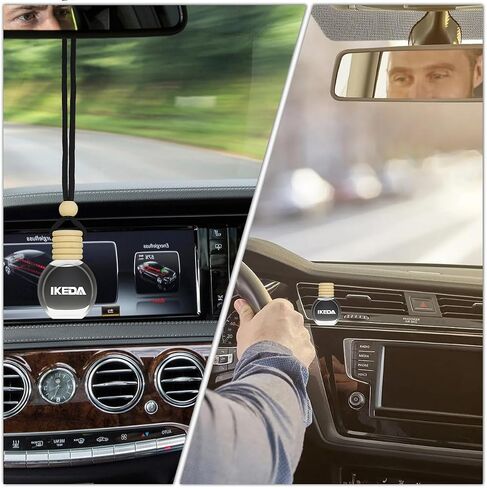 Ikeda Car Air Freshener: Hanging Car Smell Air Freshener | 10ml Hanging Car Perfume | Long Lasting Fragrance | Strong Scents Diffuser for Auto Home (New Car|Circular) in Kuwait