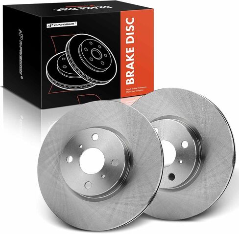 A-Premium 10.19 inch (259mm) Rear Solid Disc Brake Rotors Compatible with Select Toyota Models - Yaris 2012-2018 1.5L, 2-PC Set in Saudi Arabia