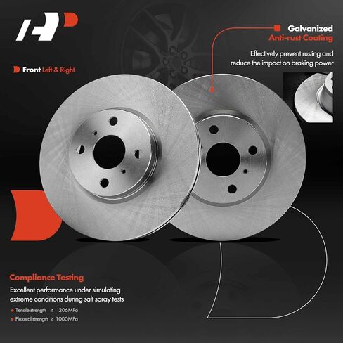 A-Premium 10.19 inch (259mm) Rear Solid Disc Brake Rotors Compatible with Select Toyota Models - Yaris 2012-2018 1.5L, 2-PC Set in Saudi Arabia