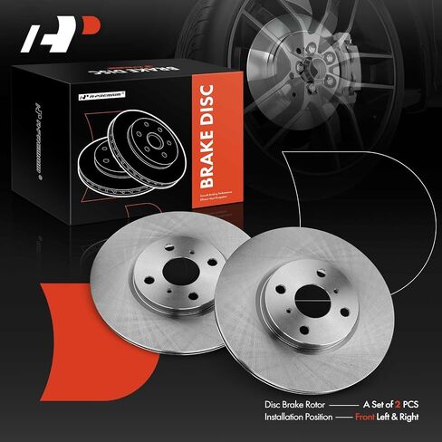 A-Premium 10.19 inch (259mm) Rear Solid Disc Brake Rotors Compatible with Select Toyota Models - Yaris 2012-2018 1.5L, 2-PC Set in Saudi Arabia