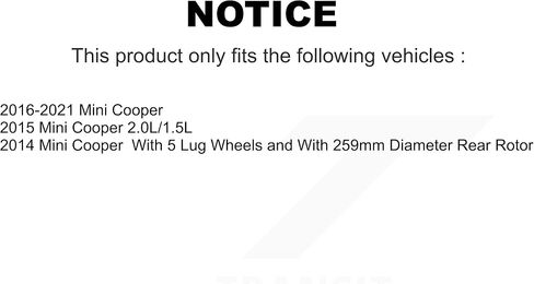 Genius Rear Coated Disc Brake Rotors Pair Replacement For Mini Cooper KG-100600 in Kuwait