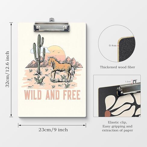 Pink Western Clipboards, Cowgirl Just Wanna Have Fun Wooden Clip Boards for Office Classroom Doctor Nurse, Cowgirl School Supplies, Western Office Supplies, Standard A4 Letter Size 9x12.6 Inch in Kuwait