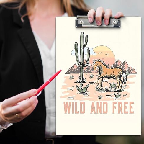 Pink Western Clipboards, Cowgirl Just Wanna Have Fun Wooden Clip Boards for Office Classroom Doctor Nurse, Cowgirl School Supplies, Western Office Supplies, Standard A4 Letter Size 9x12.6 Inch in Kuwait