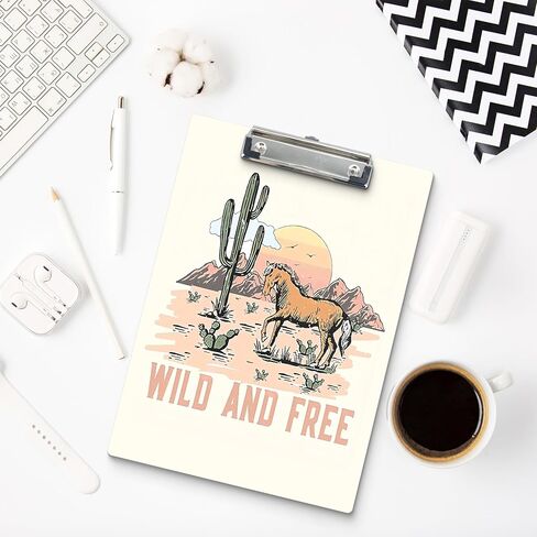 Pink Western Clipboards, Cowgirl Just Wanna Have Fun Wooden Clip Boards for Office Classroom Doctor Nurse, Cowgirl School Supplies, Western Office Supplies, Standard A4 Letter Size 9x12.6 Inch in Kuwait