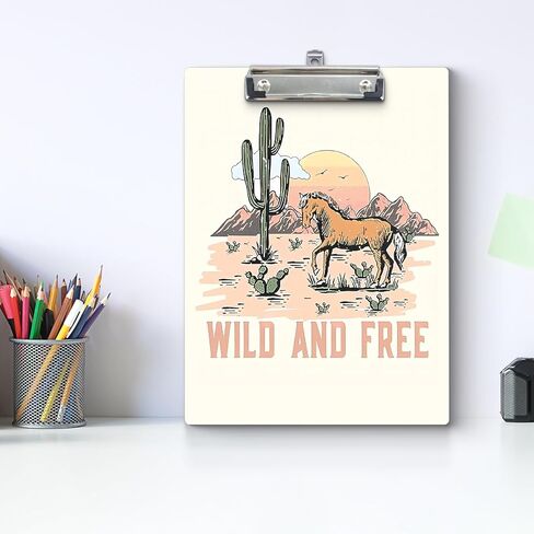 Pink Western Clipboards, Cowgirl Just Wanna Have Fun Wooden Clip Boards for Office Classroom Doctor Nurse, Cowgirl School Supplies, Western Office Supplies, Standard A4 Letter Size 9x12.6 Inch in Kuwait