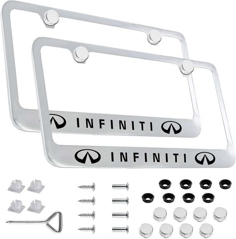 2 Pcs Fit US Car Lincoln License Plate Frame, Applicable to Standard US Premium Aluminum Alloy License Plate Cover, Accessories Included in Saudi Arabia