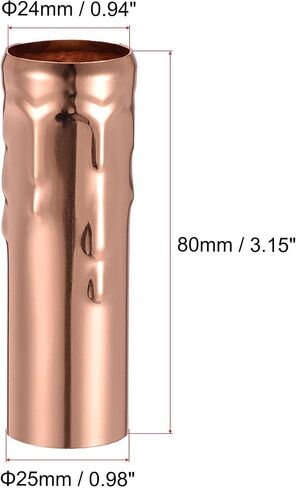 uxcell Candle Shape Socket Covers Sleeves 3 Inch Tall Iron Candelabra Base for E14 Chandelier, Rose Gold Pack of 10 in Saudi Arabia