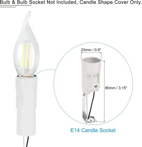 uxcell Candle Shape Socket Covers Sleeves 3 Inch Tall Iron Candelabra Base for E14 Chandelier, Rose Gold Pack of 10 in Saudi Arabia