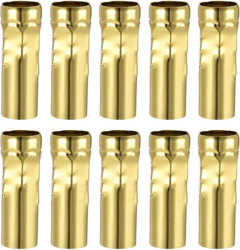 uxcell Candle Shape Socket Covers Sleeves 3 Inch Tall Iron Candelabra Base for E14 Chandelier, Rose Gold Pack of 10 in Saudi Arabia