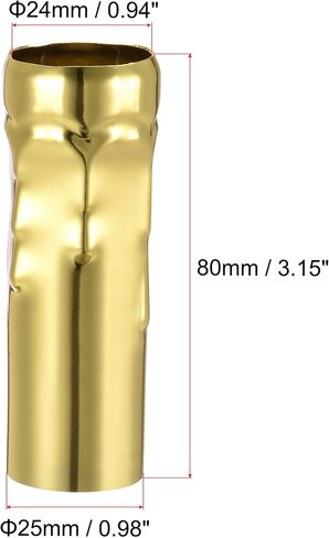 uxcell Candle Shape Socket Covers Sleeves 3 Inch Tall Iron Candelabra Base for E14 Chandelier, Rose Gold Pack of 10 in Saudi Arabia