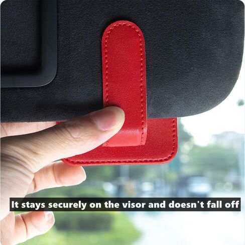 BoAn Sunglass Holder for Car Sun Visor,Magnetic Leather Sunglasses Holder,Auto Visor Accessories,Eyeglasses Holder(Beige) in Saudi Arabia