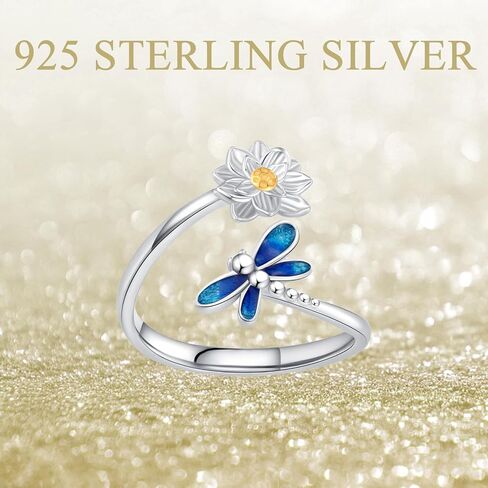 TRISHULA Highland Cow Ring 925 Sterling Silver Open Daisy Ring Heart Shaped Moonstone Ring Adjustable Highland Cow Jewelry for Birthday for Women Girls Cow Lovers Gifts in Kuwait