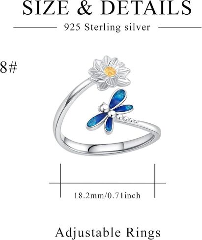TRISHULA Highland Cow Ring 925 Sterling Silver Open Daisy Ring Heart Shaped Moonstone Ring Adjustable Highland Cow Jewelry for Birthday for Women Girls Cow Lovers Gifts in Kuwait
