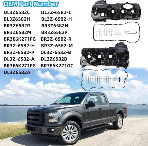 أغطية صمامات المحرك من الألومنيوم الأيسر والأيمن مع استبدال الحشية لسيارة Ford F-150 3.5L V6 2013-2016 Expedition Transit-150 250 350 استبدال # DL3Z6582C DL3Z-6582-C BL3Z6582H BL3Z-6582-H Vahaha in Kuwait