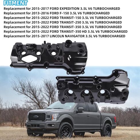 أغطية صمامات المحرك من الألومنيوم الأيسر والأيمن مع استبدال الحشية لسيارة Ford F-150 3.5L V6 2013-2016 Expedition Transit-150 250 350 استبدال # DL3Z6582C DL3Z-6582-C BL3Z6582H BL3Z-6582-H Vahaha in Kuwait