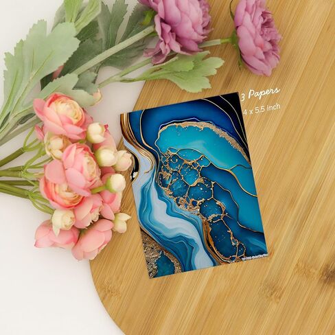 GOTO CLAY TOOLS Polymer Clay Transfer Paper, Green Marble Water Soluble Transfer Sheet for Polymer Clay, Bright Colors Even After Baking, No Cracking, 4 x 5.5 inches, 6 Pcs| TPUS-802 in Kuwait
