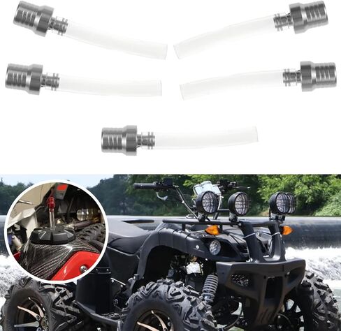 5 Pcs Gas Cap Vent Tube Motorcycle Vent Hose Two-Way Breathing Tube Hose Cap Fuel Tank Breather Pipe for Honda XR, ATVs, Pit Dirt Bike(Silver) in Saudi Arabia