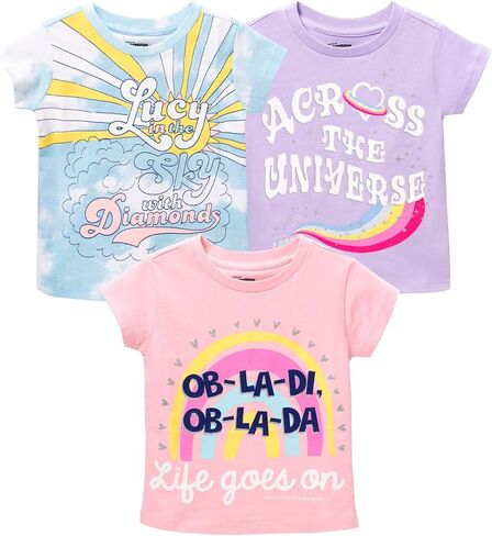 Lyrics by Lennon and McCartney Toddler Boy Girl 3 Pack T-Shirts White/Blue Yellow 4T in Kuwait