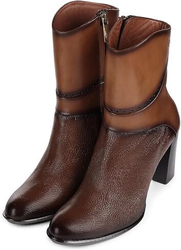 FRANCO CUADRA Bootie For Women in Genuine Deer Leather Honey 2G6VNTV in Saudi Arabia
