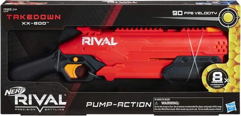 Nerf Rival Takedown XX-800 Blaster - Pump Action, Breech-Load, 8-Round Capacity, 90 FPS, 8 Official Rival Rounds - Team Red in Saudi Arabia
