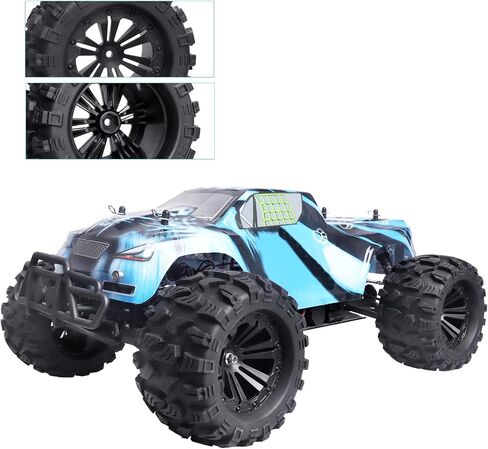 HobbyPark Pre-Glued 2.8" 12mm Hex 1/10 Scale RC Truck Tires and Wheels for Brushless Traxxas Rustler 4x4 VXL Stampede 4x4 2WD Redcat Volcano EPX Pro S30 Blackout XTE Pro(4-Pack) in Saudi Arabia