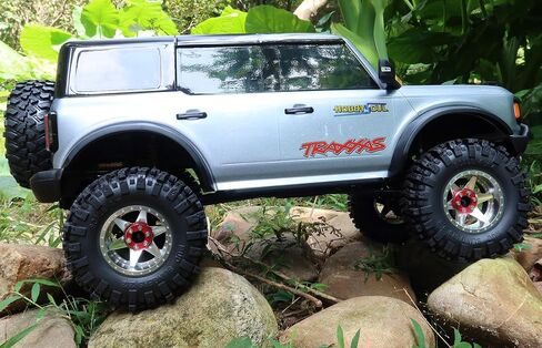 hobbysoul 4pcs RC 2.2 Mud Slingers Tires 124mm & 2.2 Beadlock Wheels Adjustable 4 Different Offsets Rims 6 Spokes for RC Mud Crawler Trail Gen8 Capra Wraith TRX4 in Kuwait