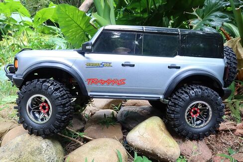 hobbysoul 4pcs RC 2.2 Mud Slingers Tires 124mm & 2.2 Beadlock Wheels Adjustable 4 Different Offsets Rims 6 Spokes for RC Mud Crawler Trail Gen8 Capra Wraith TRX4 in Kuwait