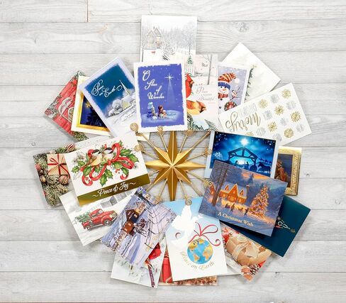 حامل بطاقات عيد الميلاد وحامل الصور على الحائط على شكل نجمة معدنية مزخرفة مقاس 15 بوصة من Red Co - أسود in Kuwait