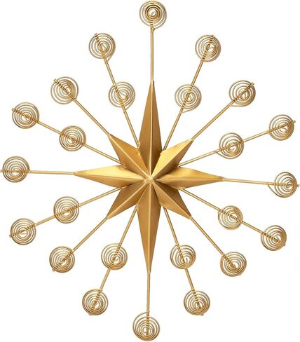 حامل بطاقات عيد الميلاد وحامل الصور على الحائط على شكل نجمة معدنية مزخرفة مقاس 15 بوصة من Red Co - أسود in Kuwait