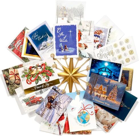 حامل بطاقات عيد الميلاد وحامل الصور على الحائط على شكل نجمة معدنية مزخرفة مقاس 15 بوصة من Red Co - أسود in Kuwait