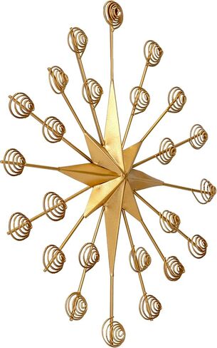 حامل بطاقات عيد الميلاد وحامل الصور على الحائط على شكل نجمة معدنية مزخرفة مقاس 15 بوصة من Red Co - أسود in Kuwait