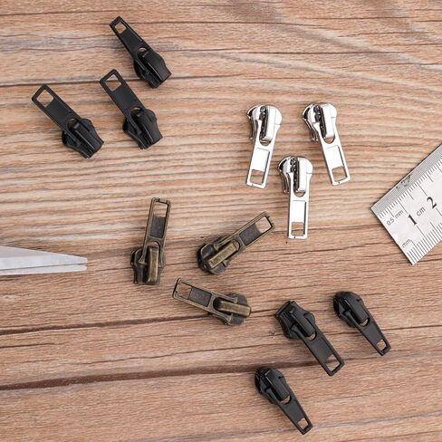Lusofie 52 Pcs Zipper Repair Kit for Zipper Pull Replacement Universal #5 Replacement Zipper Pull for Backpacks Jackets Wallets Boots Coat Metal and Plastic Zippers in Saudi Arabia