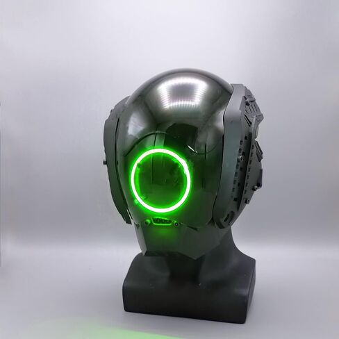 Black Punk Mask with Kit Rail on Sides LED Light up Punk Mask Cosplay for Men Futuristic Halloween Costume Mask in Saudi Arabia